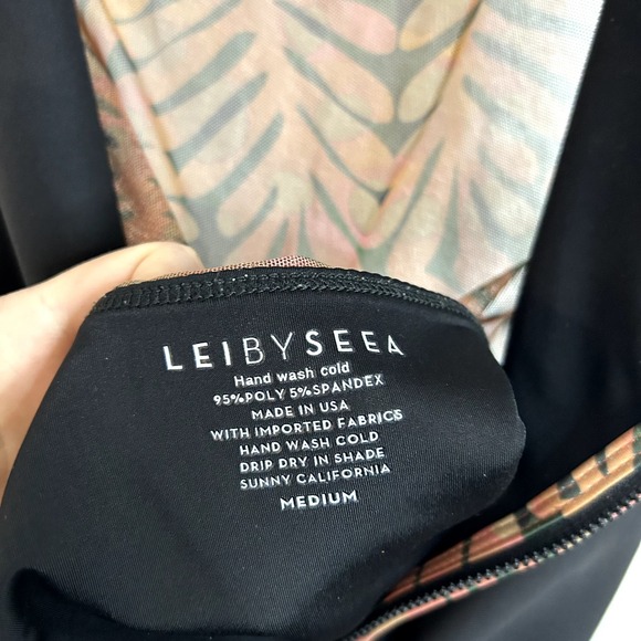 Seea Black and Orange One-Piece Swimsuit with Deep V-Neckline - Picture 6 of 7